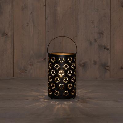 B.O.T. Indoor Blackgold Lantern 12X 19 cm Star Pattern - Annas collection