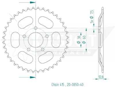 ESJOT Chain wheel 415 40z steel black