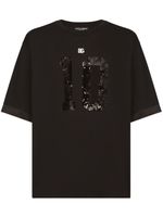 Dolce & Gabbana t-shirt à logo strassé - Noir