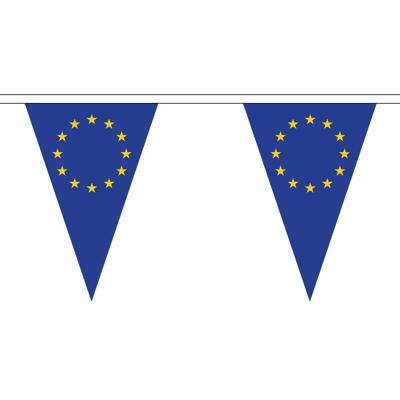 Grote vlaggenlijn van Europa vlaggetjes - 20 meter - polyester stof - binnen/buiten - 54 vlaggen