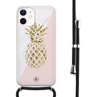 iPhone 12 mini hoesje met koord - Ananas