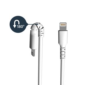 StarTech.com Premium USB-A naar Lightning Kabel 2m Wit USB Type A naar Lightning Charge & Sync Oplaadkabel Verstevigd met Aramide Vezels Apple MFi Gecertificeerd iPad Air iPhone 12