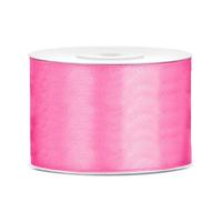 Partydeco Cadeaulint - roze - 5 cm x 25 meter - satijn - sierlint - inpakken - decoratie