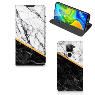 Xiaomi Redmi Note 9 | Standcase | Marmer Wit Zwart - Origineel Cadeau Man