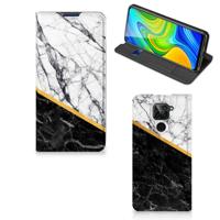 Xiaomi Redmi Note 9 | Standcase | Marmer Wit Zwart - Origineel Cadeau Man Xiaomi Redmi Note 9 | Standcase | Marmer Wit Zwart - Origineel Cadeau Man