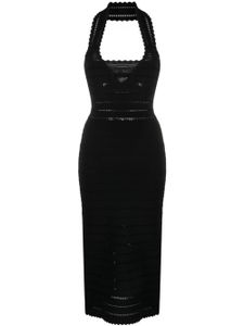 Victoria Beckham robe longue en maille ajourée à dos nu - Noir