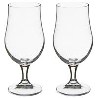 Secret de Gourmet Bierglazen - 8x stuks - transparant - voetglazen - 370 ml - 18 cm