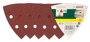 Bosch Accessories 2607019489 Deltaschuurpapier Met klittenband, Geperforeerd Korrelgrootte 80 Hoekmaat 93 mm 25 stuk(s)