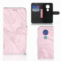 Motorola Moto G7 | G7 Plus Bookcase Marble Pink - Origineel Cadeau Vriendin - thumbnail