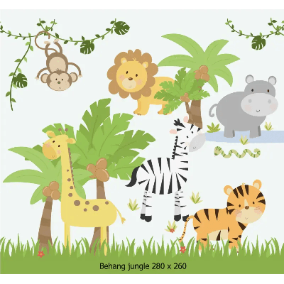 Designed4Kids wandvullend behang kinderkamer jungle-280 x 260 cm