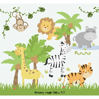 Designed4Kids wandvullend behang kinderkamer jungle-280 x 260 cm