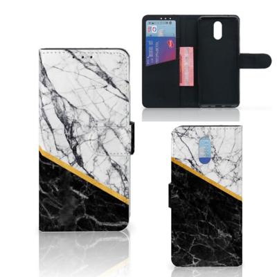 Nokia 2.3 | Bookcase | Marmer Wit Zwart - Origineel Cadeau Man | Portemonnee hoesje