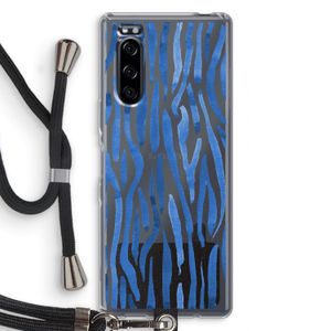 Blauwe nerven: Sony Xperia 5 Transparant Hoesje met koord