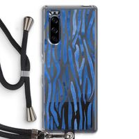 Blauwe nerven: Sony Xperia 5 Transparant Hoesje met koord