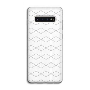 Zwart-witte kubussen: Samsung Galaxy S10 4G Transparant Hoesje