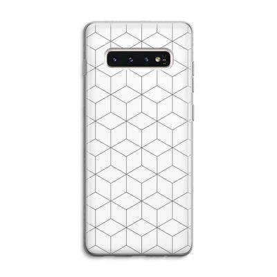 Zwart-witte kubussen: Samsung Galaxy S10 4G Transparant Hoesje