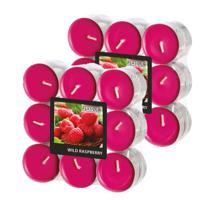 Geur theelichtjes/waxinelichtjes - 36x - Wild Raspberry aroma - 4,5 branduren