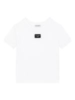 Dolce & Gabbana Kids t-shirt en coton à logo pailleté - Blanc