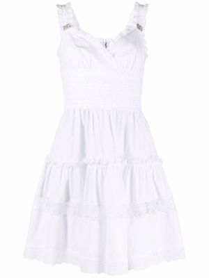 Dolce & Gabbana robe courte à volants superposés - Blanc