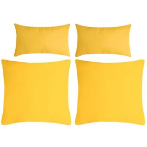Stof Textile sierkussen Nelson - 4x - geel - 2 formaten - polyester