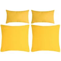 Stof Textile sierkussen Nelson - 4x - geel - 2 formaten - polyester