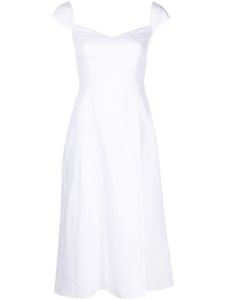 Reformation robe mi-longue Bridgton en lin - Blanc