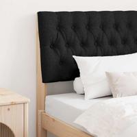 Gestoffeerd hoofdbord Zwart 90 cm Massief grenenhout