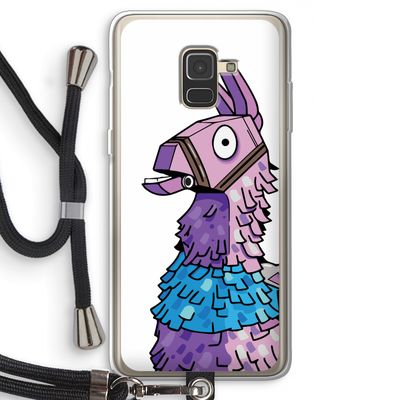 Lama: Samsung Galaxy A8 (2018) Transparant Hoesje met koord