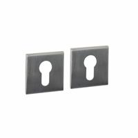 Intersteel cilinderrozetten vierkant verdekt 53x53x6mm - RVS