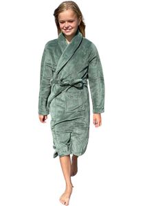 Groene kinderbadjas fleece-164/176 (XXL)