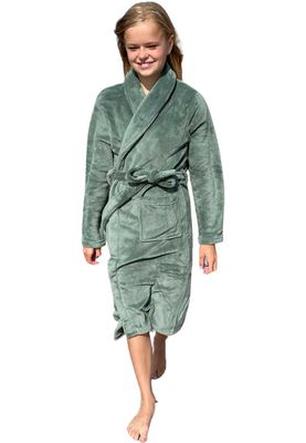 Groene kinderbadjas fleece-122/128 (M)