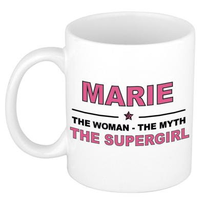 Marie cadeau mok - Woman Myth Supergirl - naam koffiemok - 300 ml - collega - moederdag