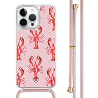 iPhone 13 Pro Max hoesje met rosegoud koord - Lobster