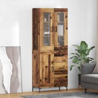 Hoge kast met lade 2 pcs Oudhout Bewerkt hout