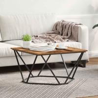 Salontafel Oud hout 80 x 80 x 45 cm Engineered hout en staal