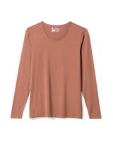 HEMA Dames temptech T-shirt lange mouw middenbruin (middenbruin)