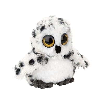 Nature Planet Pluche kleine sneeuwuil knuffel - polyester - wit/grijs - 13 cm - vogels Nature Planet Pluche kleine sneeuwuil knuffel - polyester - wit/grijs - 13 cm - vogels