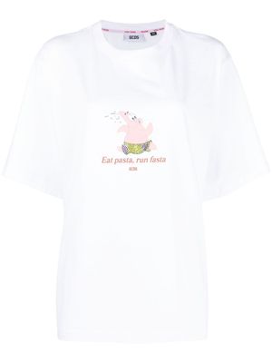 GCDS t-shirt à slogan imprimé - Blanc