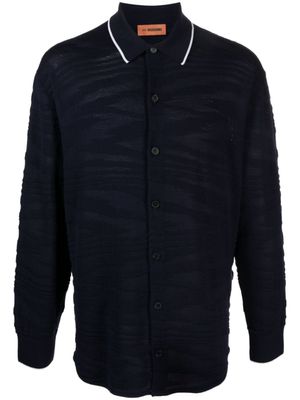 Missoni chemise en lane mélangée à bords contrastants - Bleu