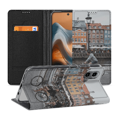 Stand Case Hoesje Maken voor de Motorola Moto G34 | Eigen telefoonhoesje ontwerpen | Op maat gemaakt