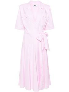 MSGM robe en coton à rayures - Rose