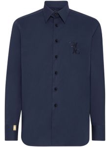 Billionaire chemise en coton à logo brodé - Bleu