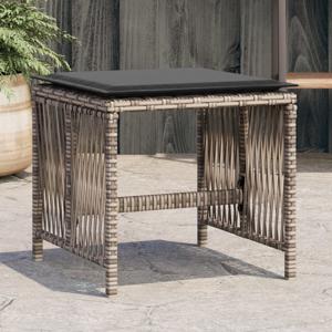 Tuinkrukken 4 st met kussens 41x41x36 cm poly rattan grijs