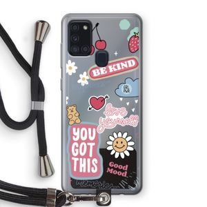 Positivity: Samsung Galaxy A21s Transparant Hoesje met koord