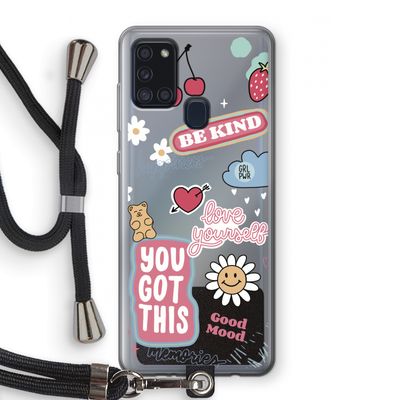 Positivity: Samsung Galaxy A21s Transparant Hoesje met koord