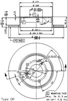 Remmenset, remschijf BREMBO, Remschijftype: Gespleten, Inbouwplaats: Achteras: , u.a. für Mercedes-Benz