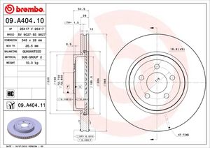 Remschijf BREMBO, Remschijftype: Binnen geventileerd, u.a. für Chrysler, Lancia, Dodge