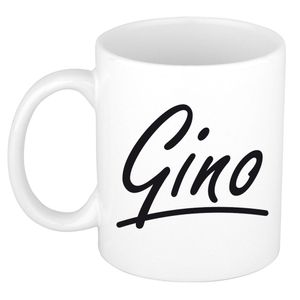 Gino voornaam kado beker / mok sierlijke letters - gepersonaliseerde mok met naam   -