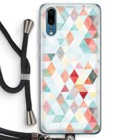 Gekleurde driehoekjes pastel: Huawei P20 Transparant Hoesje met koord