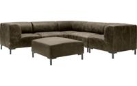 Goossens Excellent Hoekbank Marshall Met Hocker grijs, leer, 2 x 1,5-zits, urban industrieel Goossens Excellent Hoekbank Marshall Met Hocker grijs, leer, 2 x 1,5-zits, urban industrieel